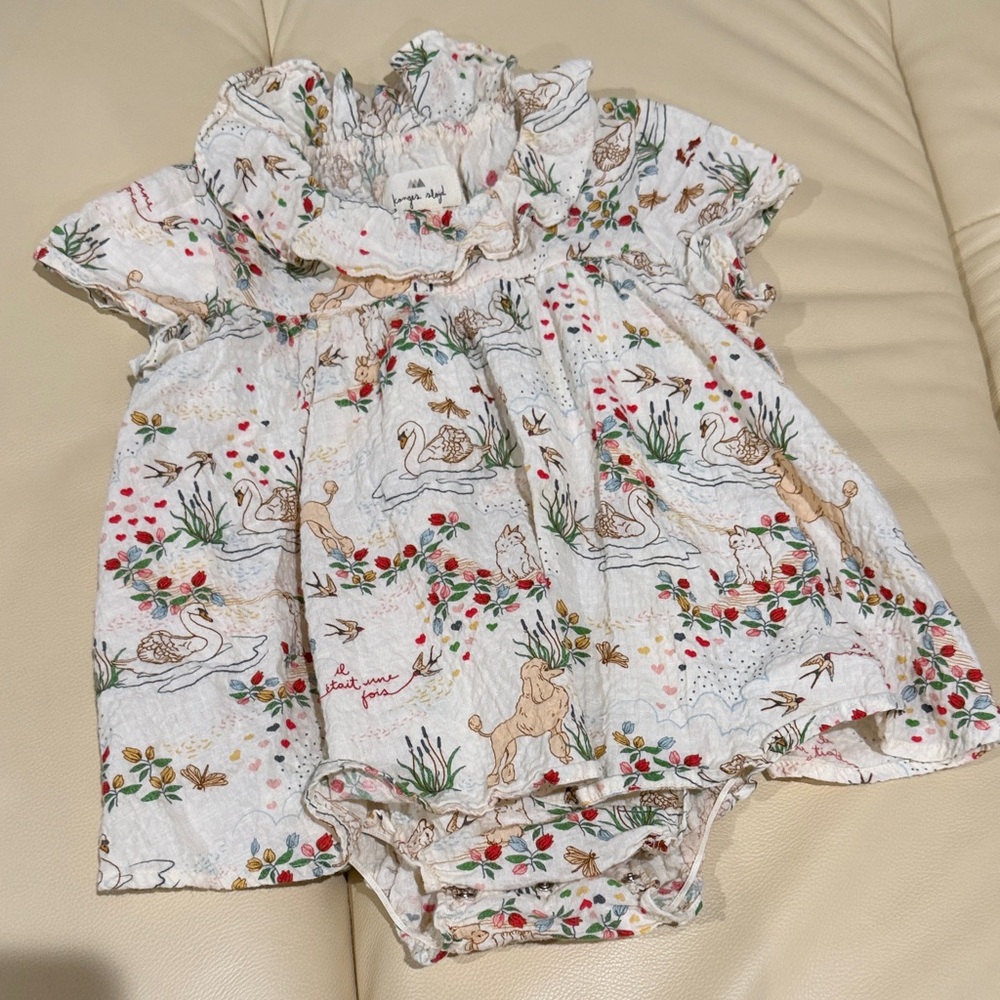 Floral Swan Lake Onesie 18M